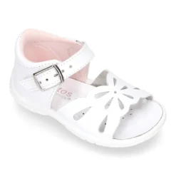 Sandalia Niña peque en piel lavable con diseño mariposa y suela SUPER FLEXIBLE.