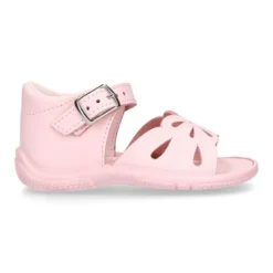 Sandalia Niña peque en piel lavable con diseño mariposa y suela SUPER FLEXIBLE.