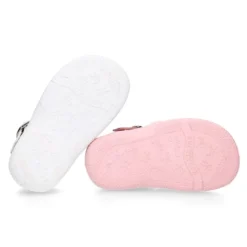 Sandalia Niña peque en piel lavable con mariposa y suela SUPER FLEXIBLE.