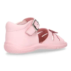 Sandalia Niña peque en piel lavable con mariposa y suela SUPER FLEXIBLE.