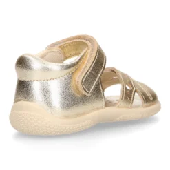 Sandalia Niña peque en piel metalizada con cierre adherente y suela SUPER FLEXIBLE.