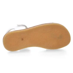 Sandalia niña vestir respetuosa Okaa Flex en piel en color Blanco.