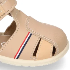 Sandalia Niño peque combinada en piel lavable con cierre adherente y suela SUPER FLEXIBLE.