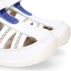 Sandalia niños OKAA FLEX sin cordones en Piel Napa BLANCA.