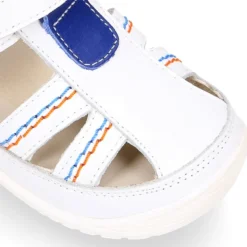 Sandalia niños OKAA FLEX sin cordones en Piel Napa BLANCA.
