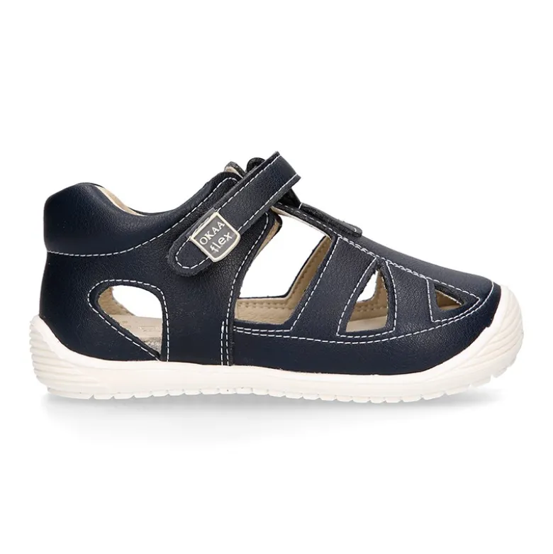 Sandalia niños OKAA FLEX sin cordones en MICRO PUNTO SUAVE.