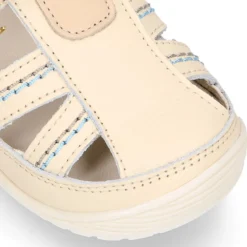 Sandalia niños OKAA FLEX sin cordones en Piel Napa BEIGE.