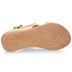 Sandalias con tiras cruzadas en piel GRABADA.