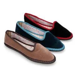 Slipper de mujer con horma estilizada en terciopelo