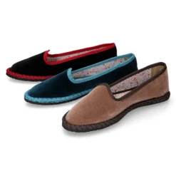 Slipper de mujer con horma estilizada en terciopelo