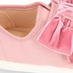 Tenis Moda sin cordones y con LAZO de TERCIOPELO en serratex.