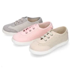 Tenis niños combinado en lona y cordones. Edición especial.