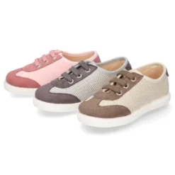 Tenis niños OKAA combinado en lona con serratex y cordones. Edición especial OTOÑO.