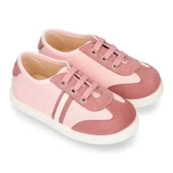 Tenis niños OKAA combinado en lona con serratex y cordones. Edición especial OTOÑO.