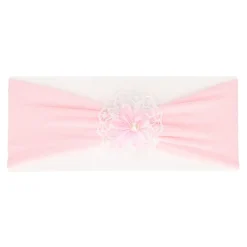 Turbante bebé con rosetón y flor para Ceremonia.