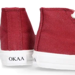Zapatilla alta niños CASUAL con puntera y cordones en color BURDEOS.