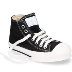 Zapatilla alta niños CASUAL con puntera y cordones en color NEGRO.