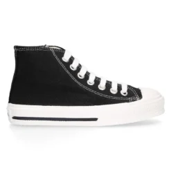 Zapatilla alta niños CASUAL con puntera y cordones en color NEGRO.