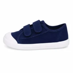 Zapatilla BAREFOOT niños sin cordones en lona en color azul marino