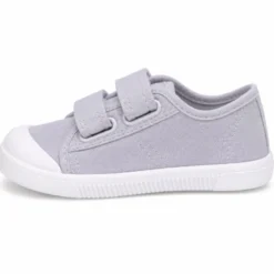 Zapatilla BAREFOOT niños sin cordones en lona en color gris