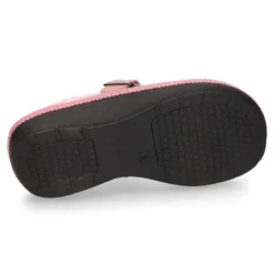 Zapatilla casa niñas OKAA ZUECO en lana con copos de nieve.