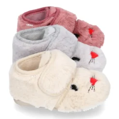 Zapatilla casa niñas tipo Botita sin cordones y diseño CONEJITO.