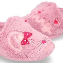 Zapatilla casa niñas tipo zueco en lona tipo lana con diseño CONEJITA