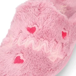 Zapatilla casa niñas tipo zueco en lona tipo lana con diseño CONEJITA