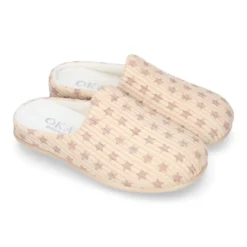Zapatilla casa niños abierta en pana con ESTRELLAS.