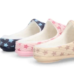 Zapatilla casa niños abierta en pana con ESTRELLAS.