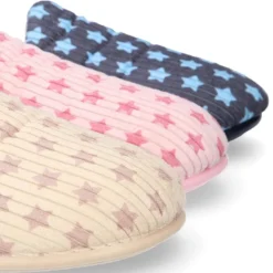Zapatilla casa niños abierta en pana con ESTRELLAS.