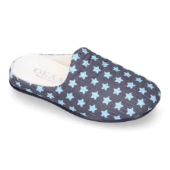 Zapatilla casa niños abierta en pana con ESTRELLAS.