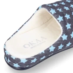 Zapatilla casa niños abierta en pana con ESTRELLAS.