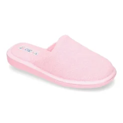 Zapatilla casa niños destalonada en lona toalla.