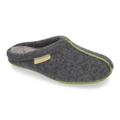 Zapatilla casa niños OKAA tipo zueco en lana con vivos.