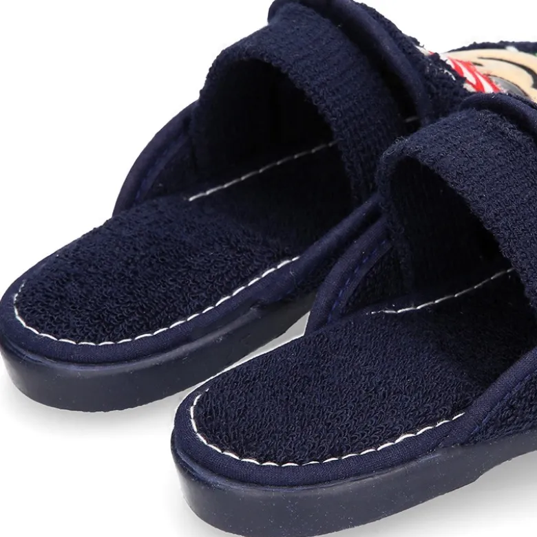 Zapatilla casa niños PIRATA con elástico en toalla.