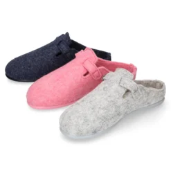 Zapatilla casa niños tipo ZUECO en lona felpa.