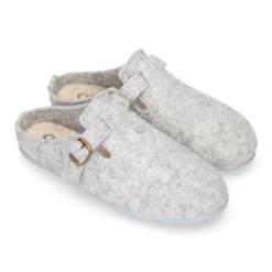 Zapatilla casa niños tipo ZUECO en lona felpa.