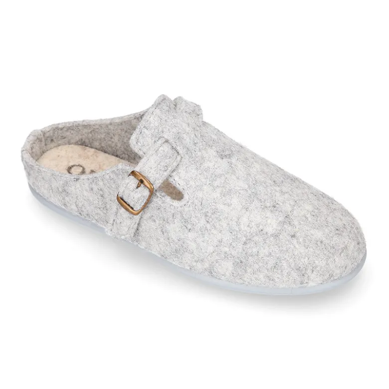 Zapatilla casa niños tipo ZUECO en lona felpa.