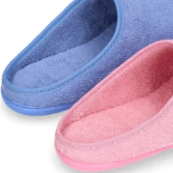 Zapatilla casa niños tipo ZUECO en lona algodón toalla.