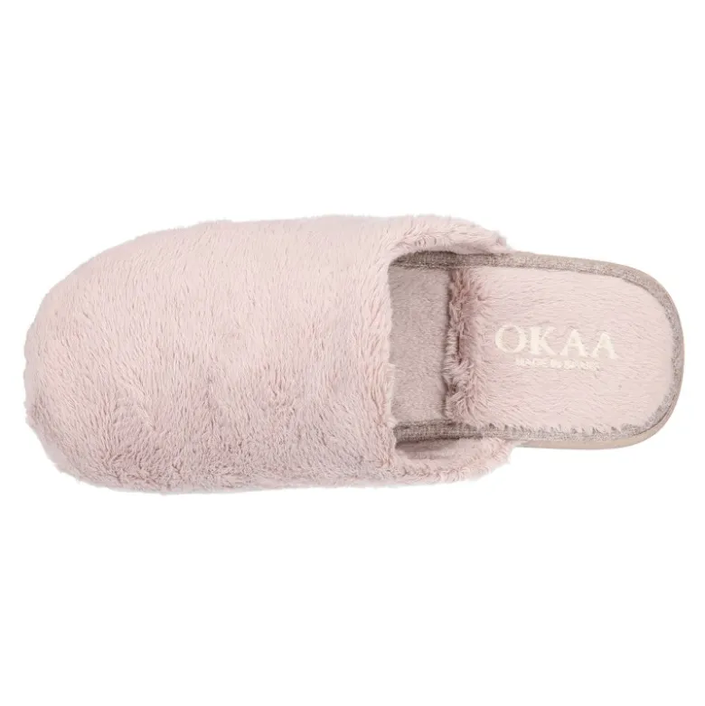 Zapatilla casa niños tipo zueco en lona tipo lana para Otoño.