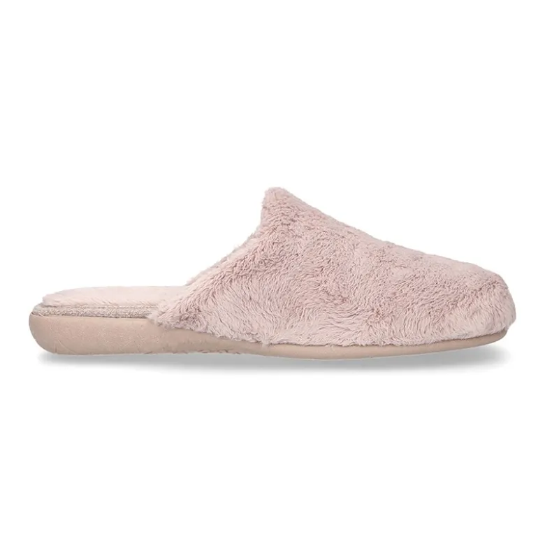 Zapatilla casa niños tipo zueco en lona tipo lana para Otoño.