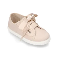 Zapatilla MODA niña en lona serratex con lazos.