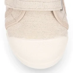 Zapatilla niña con puntera y sin cordones en lona METALIZADA.