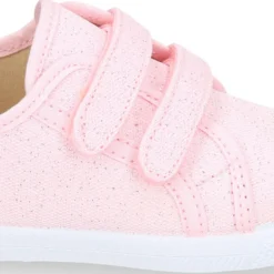 Zapatilla niña con puntera y sin cordones en lona METALIZADA.