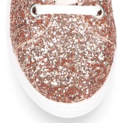 Zapatilla niña OKAA con cordones en piel con GLITTER.