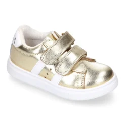 Zapatilla niña OKAA sin cordones en piel LAMINADA.