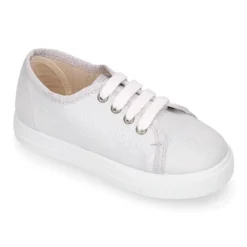 Zapatilla niñas con cordones en LONA METALIZADA.