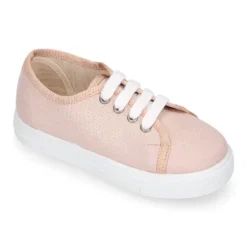Zapatilla niñas con cordones en LONA METALIZADA.