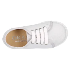 Zapatilla niñas con cordones en LONA METALIZADA.